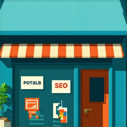 Illustration of local business with SEO and digital marketing icons