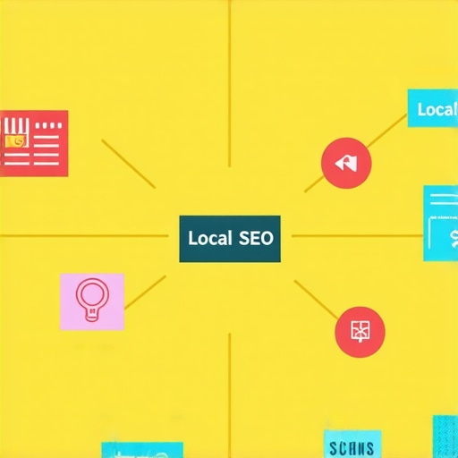 Diagram illustrating local SEO signals, schema markup, and integration tactics