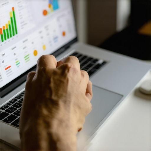 Person analyzing local SEO data with charts and laptop.