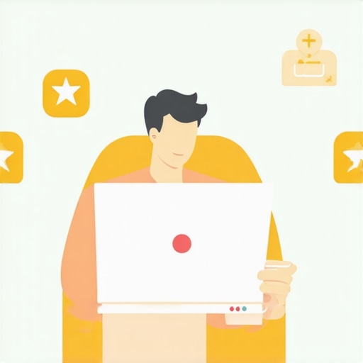 Business owner updating Google My Business profile on a laptop