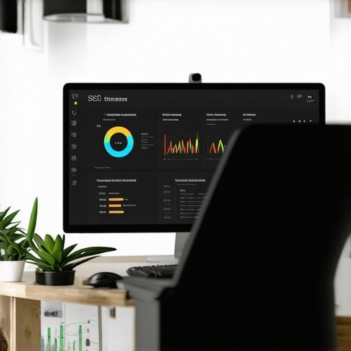 Close-up of a computer screen displaying local SEO analytics and rankings.
