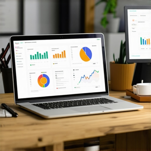 SEO Tools for Continuous Optimization A workspace with various SEO analytics tools open on a laptop, illustrating ongoing maintenance for local SEO success.