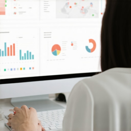 Person reviewing local SEO performance metrics on a digital dashboard.