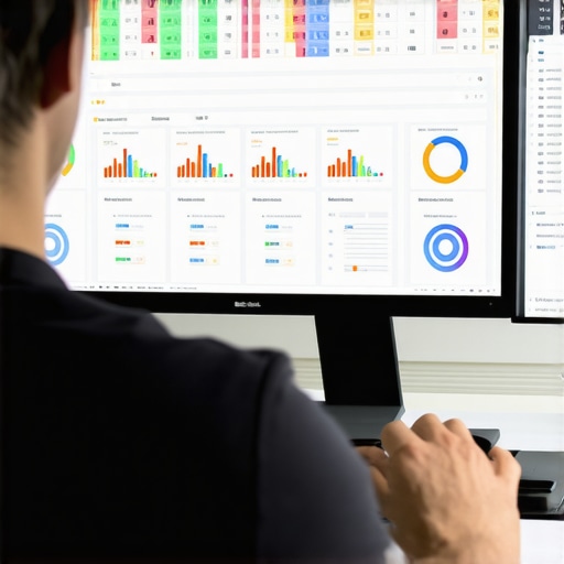 Person analyzing SEO metrics on a laptop for map pack ranking optimization.