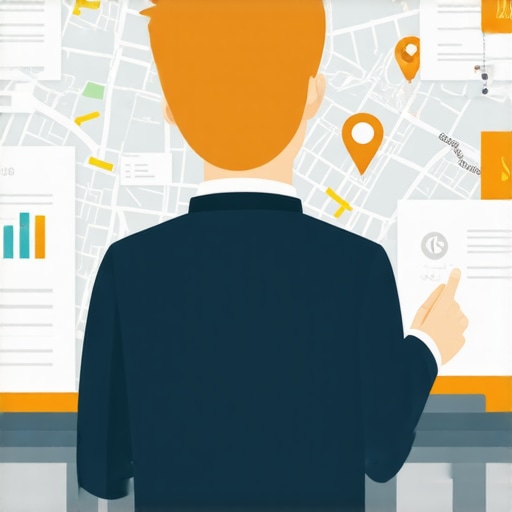 Local SEO Optimization Strategies Man working on local SEO optimization on a laptop with a map and SEO analytics on screen.