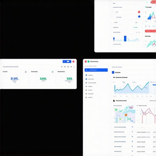 SEO Tools Workspace A professional SEO setup with multiple monitors displaying citation, mapping, and schema optimization tools.