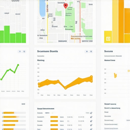 A professional dashboard displaying local SEO performance metrics and analytics for map ranking