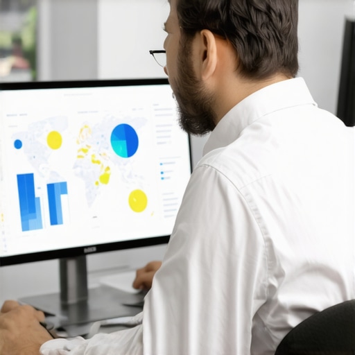 Person analyzing Google Map pack metrics with charts and graphs