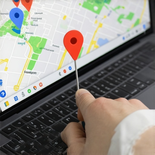 Person adjusting a business location pin on Google Maps to improve local search rankings.