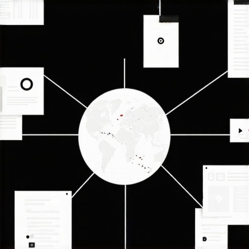 Illustration of interconnected digital signals representing advanced local SEO metrics.